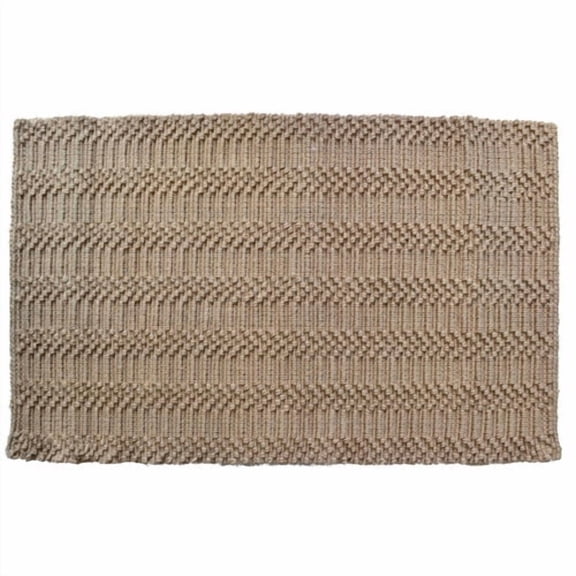 6" Brown Rectangular Natural Waves Jute Door Mat