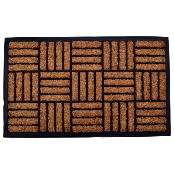 Imports Decor Rubber Back Coir Doormat, Basket Weave, 18-Inch by 30-Inch