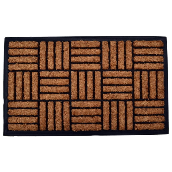 Imports Decor Rubber Back Coir Doormat, Basket Weave, 18-Inch by 30-Inch