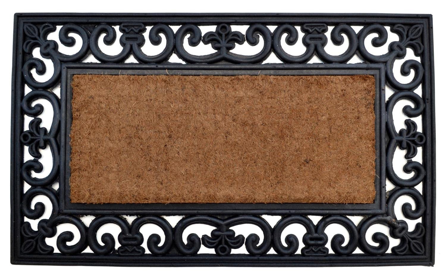Brown and Black Coir Rubber Outdoor Non-Slip Door Mat