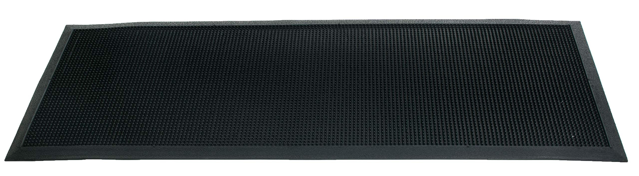 Black Non-Slip Rubber Outdoor Doormat 25" x 10"