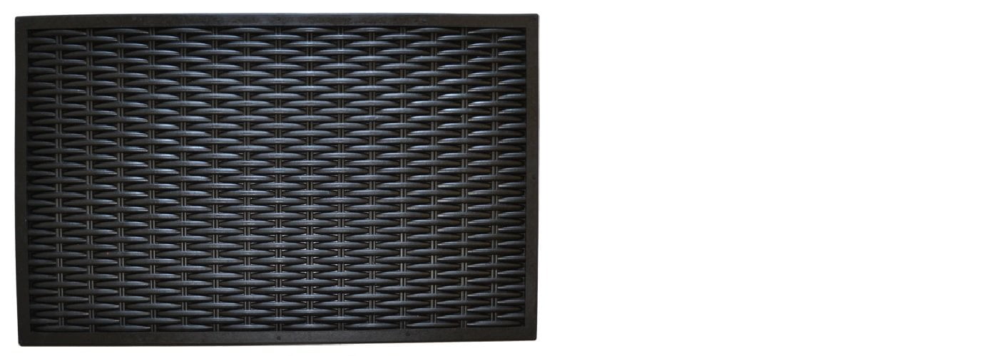 Black Rubber Outdoor Woven Doormat, 30" x 18"