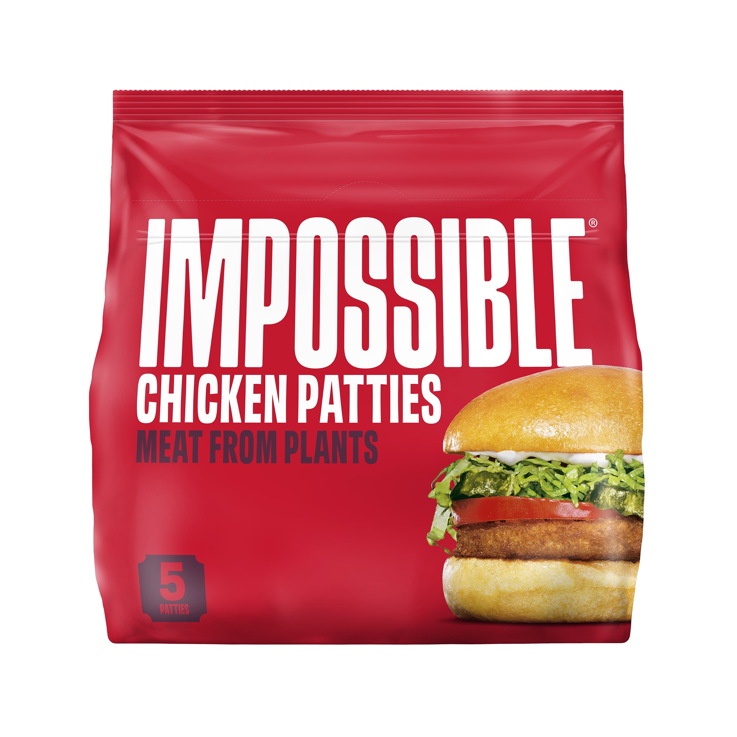 Impossible Chicken Patties Meat From Plants, Frozen, Fully Cooked, 5 ...