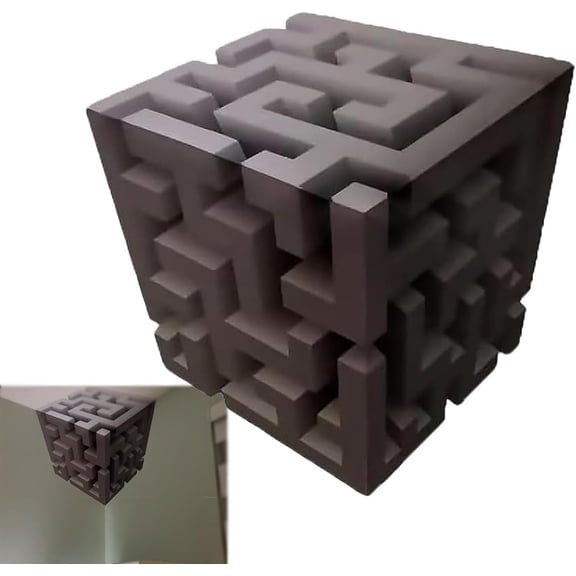 Impossible Corners – Wall Art That Reshapes Reality, 3D Wall Art Illusion Corner Wall Decal, Removable Peel and Stick Graphic Wall Art, Modern Home Decor for Room Bathroom Hallway(B-1PCS)