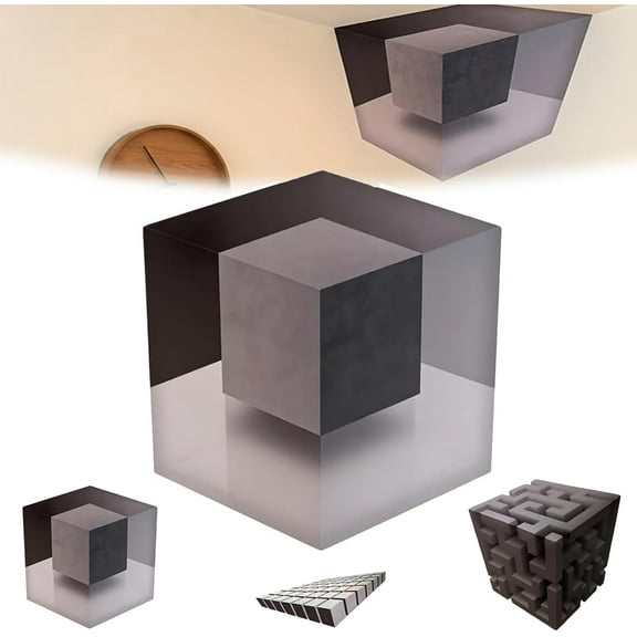 Impossible Corners – Wall Art That Reshapes Reality, 3D Wall Art Optical Illusion Corner Wall Decal, 3D Stereoscopic Cube Sticker, Modern Home Decor, for Living Room, Office (Type-B)