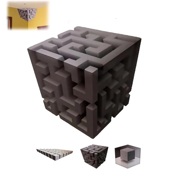 Impossible Corners Wall Sticker – Wall Art That Reshapes Reality, 3D Wall Art Optical Illusion Corner Wall Decal, Removable Peel and Stick Graphic Wall Art, for Living Room, Office, Dorm(B-1PCS)