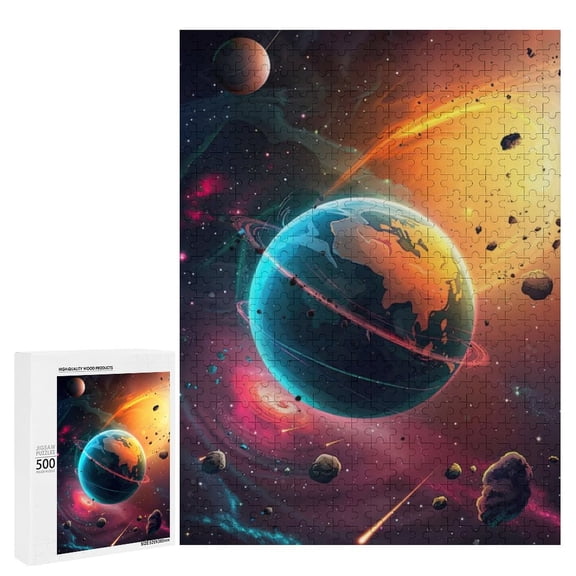 Impossible Cosmic Planet 500-Piece Puzzle Challenging Jigsaw for Adults, Relaxing Fun Activity