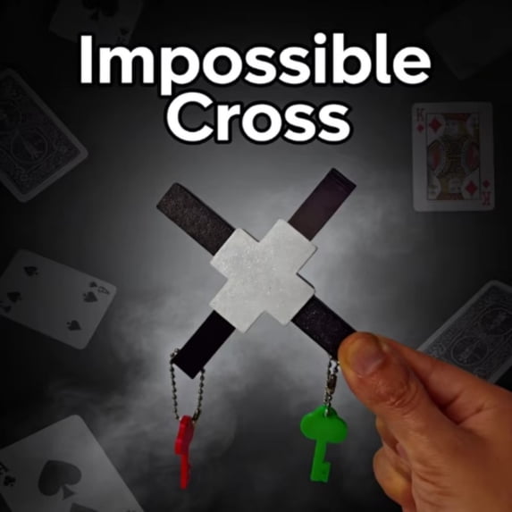 Impossible Cross Magic Tricks Illusions A Solid Penetration Miracle Magic Props Gimmick Magician Close Up Magia Props Beginner