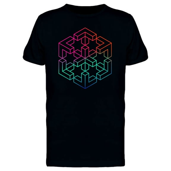 Impossible Cube Gradient Color T-Shirt Men -Image by Shutterstock, Male 3X-Large