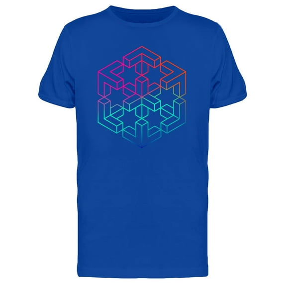 Impossible Cube Gradient Color T-Shirt Men -Image by Shutterstock, Male 4X-Large