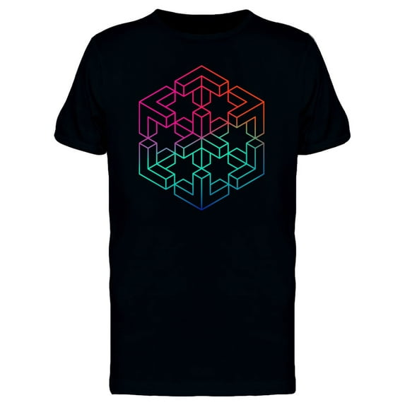 Impossible Cube Gradient Color T-Shirt Men -Image by Shutterstock, Male 4X-Large