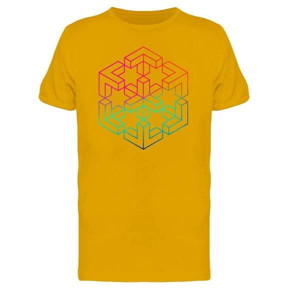 Impossible Cube Gradient Color T-Shirt Men -Image by Shutterstock, Male XX-Large