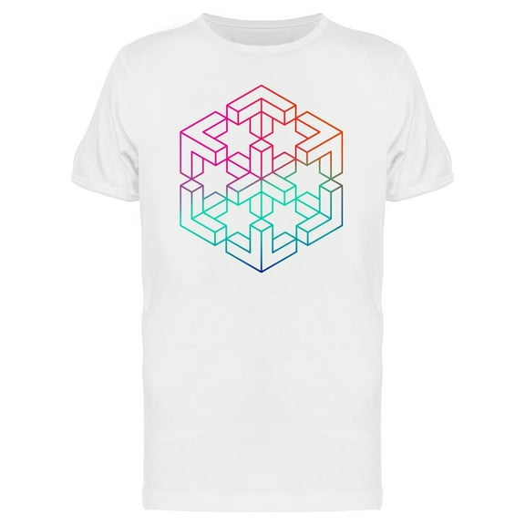 Impossible Cube Gradient Color T-Shirt Men -Image by Shutterstock, Male XX-Large