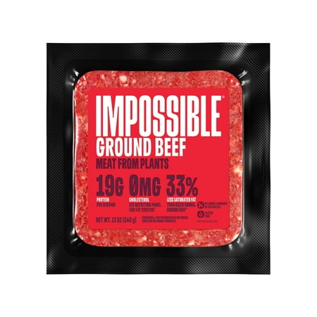 Impossible Foods Ground Beef Meat from Plants, 12 oz Brick