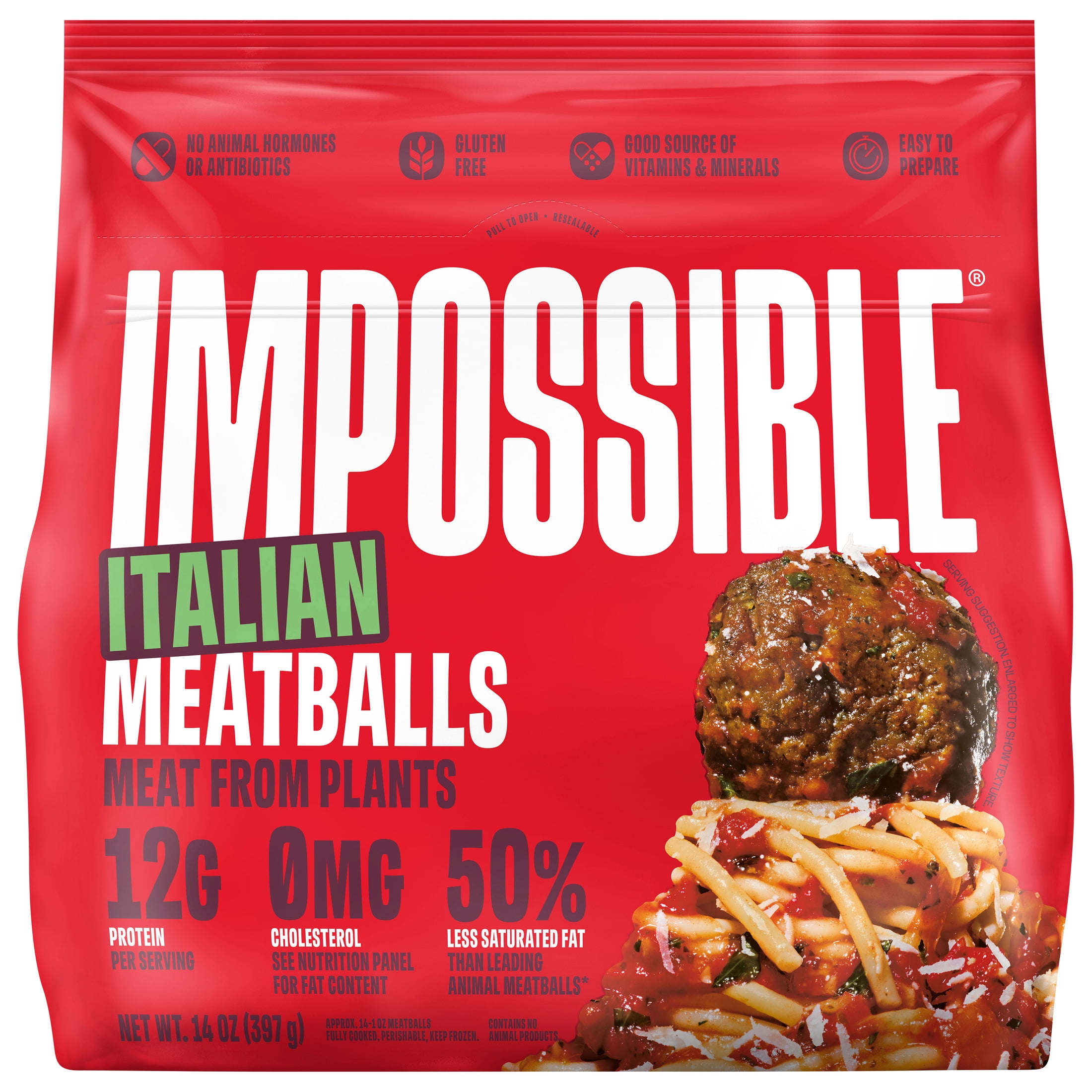Impossible Foods Italian Meatballs Meat from Plants, Fully Cooked, 14 oz