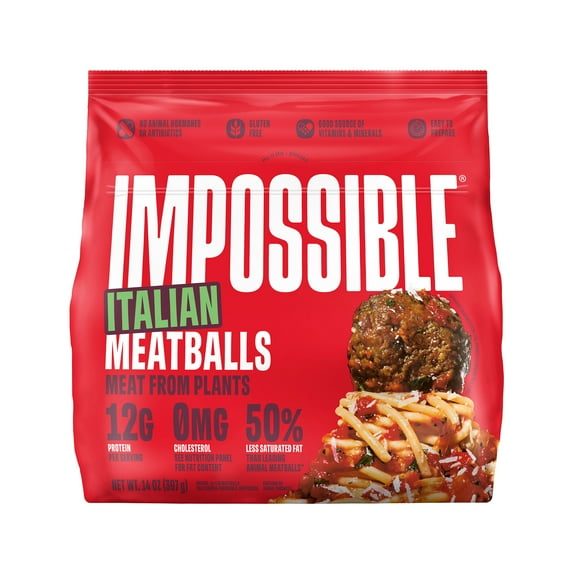 Impossible Foods Italian Meatballs Meat from Plants, Fully Cooked, 14 oz