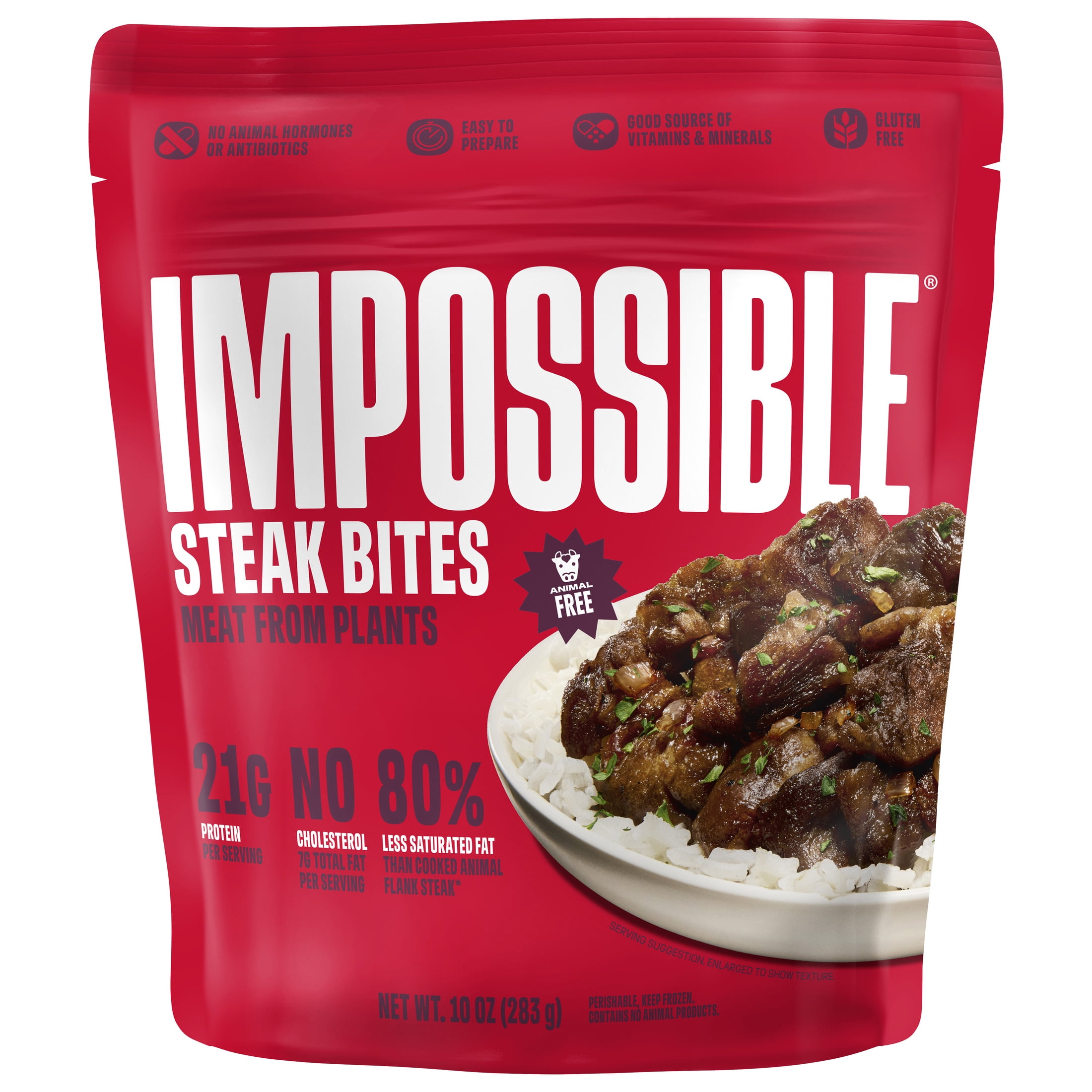 Impossible® Steak Bites Meat From Plants, Frozen, Fully Cooked, 10 oz ...