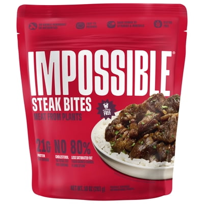 Impossible Steak Bites Meat From Plants, Frozen, Fully Cooked, 10 oz
