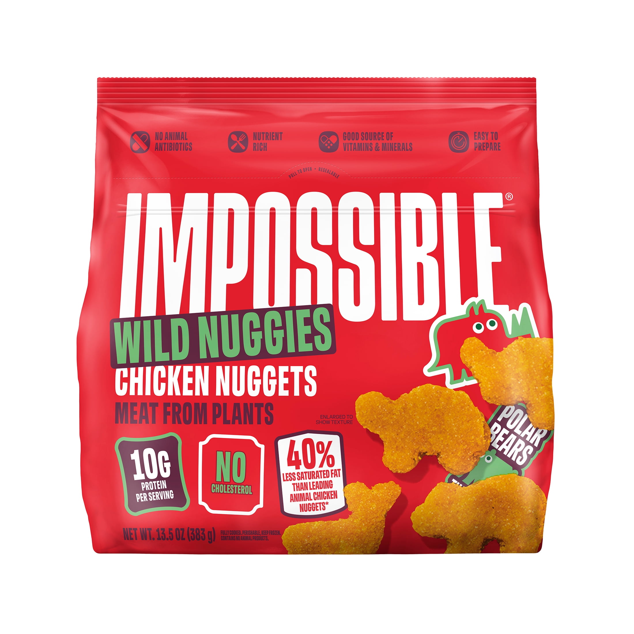 Impossible Foods Wild Nuggies Chicken Nuggets Meat from Plants, Frozen, Fully Cooked, 13.5 oz