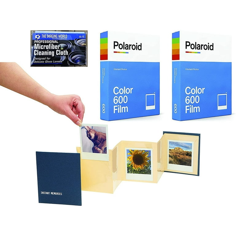 Impossible/Polaroid Instant Color Film for Polaroid 600 and Polaroid  Originals OneStep Cameras - 2 Pack - with Instant Memories Album and  Microfiber Cloth 