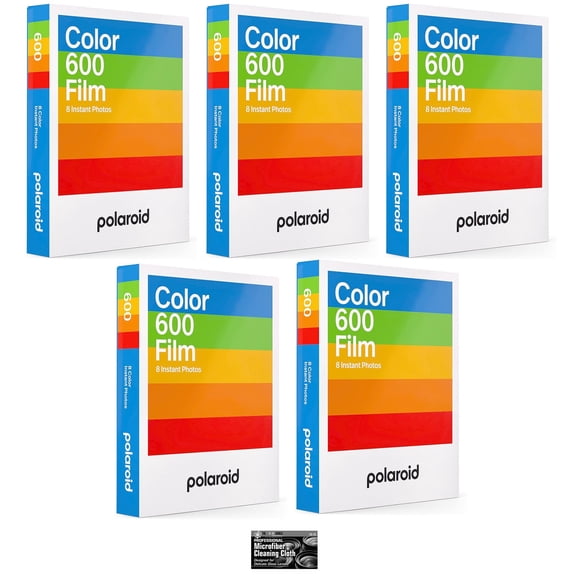 Impossible/Polaroid Instant Color Film for Polaroid 600 and Polaroid Originals OneStep Cameras - 5 Pack