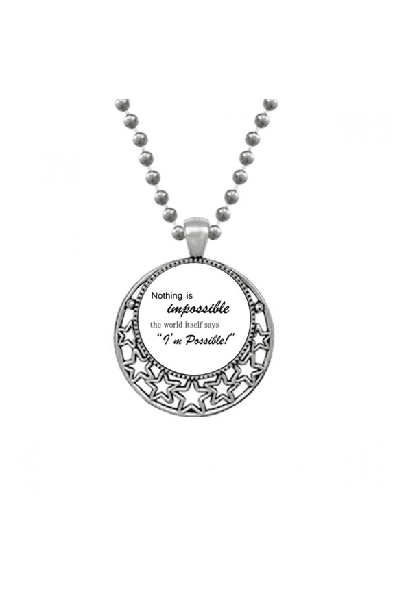 Impossible Possible Quote Necklaces Pendant Retro Moon Stars Jewelry