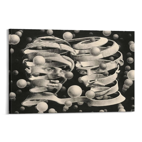 The Impossible Worlds of M.C. Escher Wall Art Poster Home Decor Poster Wall Art Hanging Picture Print Bedroom Decorative Painting Posters Room Aesthetic 20x30inch(50x75cm)