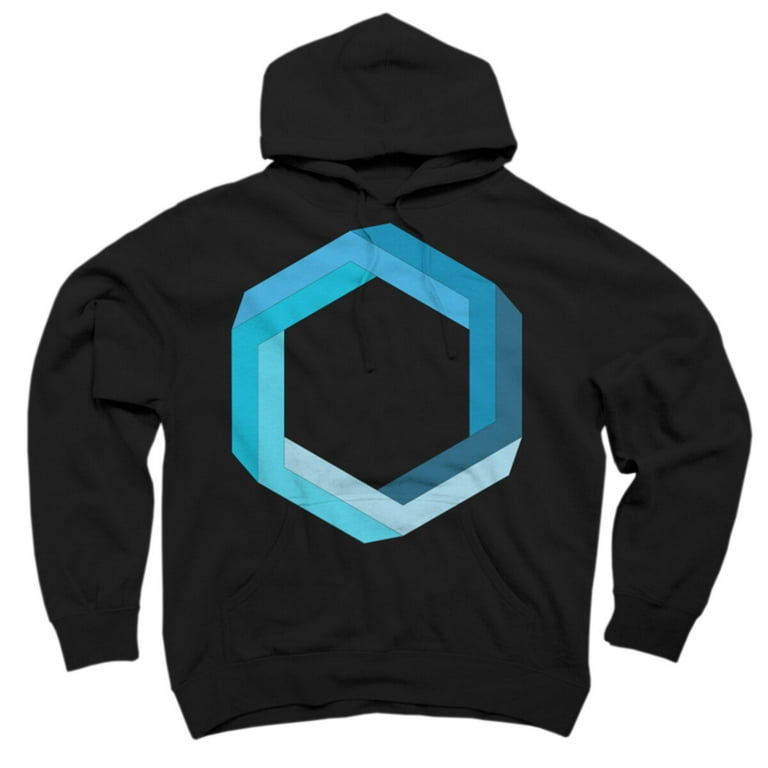 Impossible shapes: Blue Black Graphic Pullover Hoodie