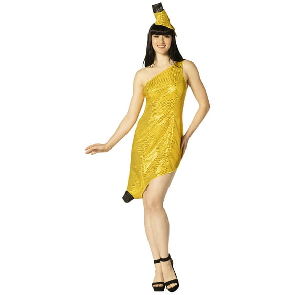 Imposta Costumes Banana Glitzy Sparkle Dress Halloween Costume, Yellow, Women's Size 2-8, 30025-OS