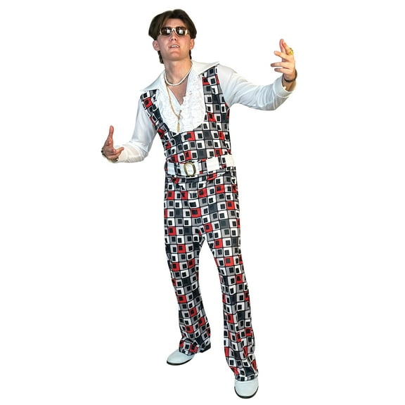 Imposta Costumes Swaggertown Pantsuit Black & White Cubes Halloween Costume, Men, Men's Size XL