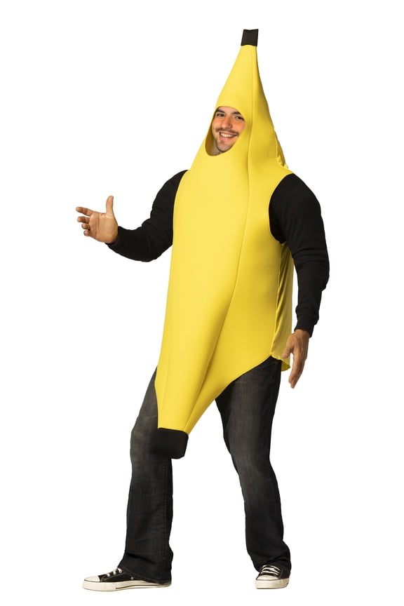 Ultimate Banana Fruit Men's Plus Halloween Costume for Adult, Plus Size, Yellow, 1210-PLUS