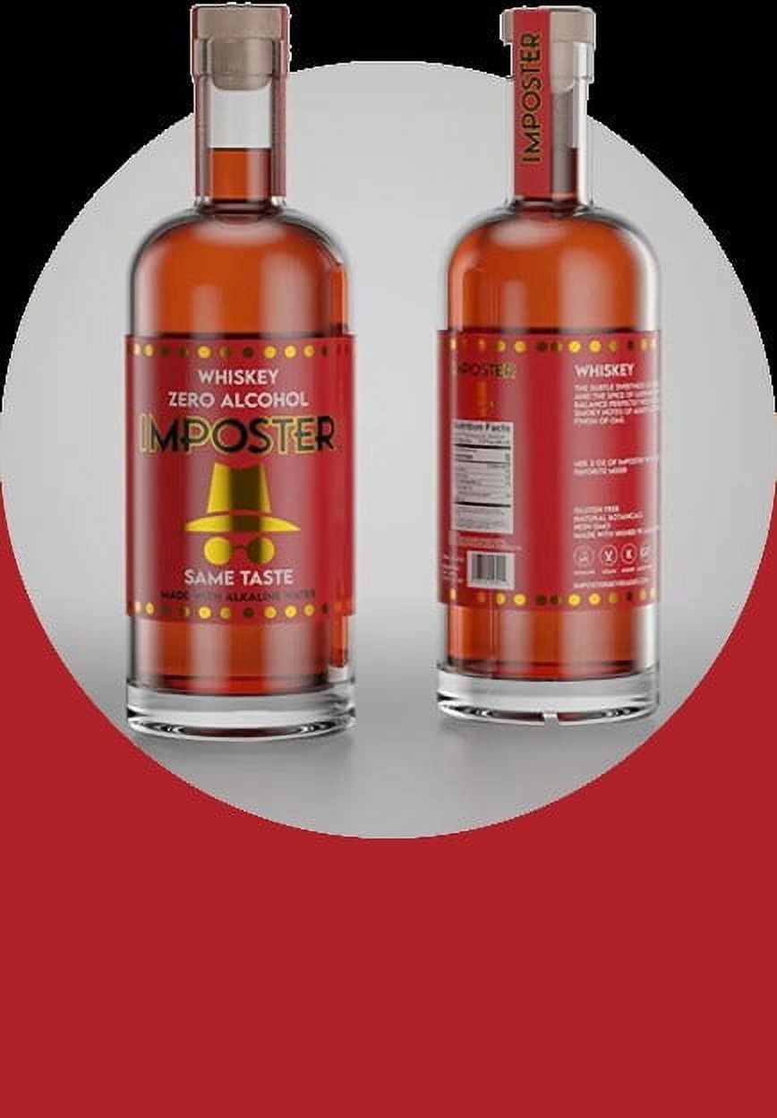 Imposter Beverages, Whiskey, 750ml Bottle, 0% Alcohol