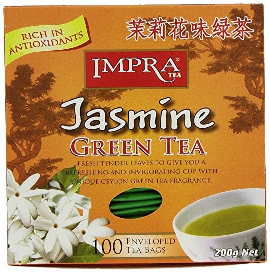 Impra Green Jasmine Tea, 200 Gram, 100-Count. Includes Our Exclusive HolanDeli Chocolate Mints.
