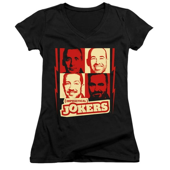 Impractical Jokers Jokers Lightning Junior Women's T-Shirt V-Neck Black