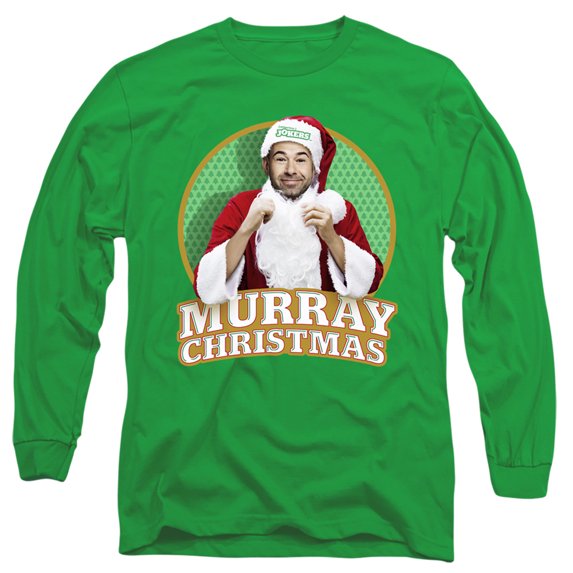 Impractical Jokers Murray Christmas Long Sleeve Adult 18/1 T-Shirt Kelly Green