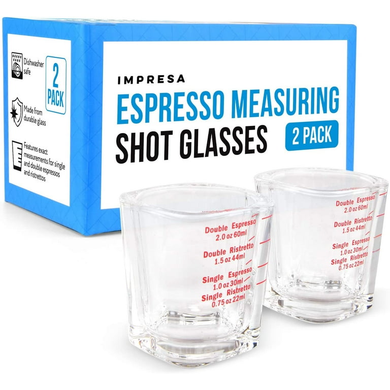 Espresso Shot Glass with Measurments for Baristas, Coffee Shops