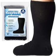 Impresa 2-Pack Extra Width Black Socks for Lymphedema - Bariatric Sock - One-Size Midcalf Unisex Sock