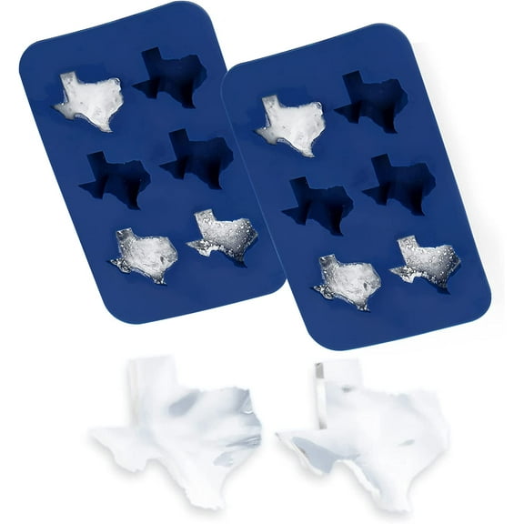 Impresa [2-Pack] Texas Ice Cube Tray for Proud Texans - Silicone Texas Ice Cube Mold