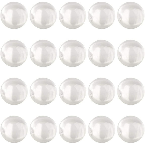 Impresa 20-Pack Quartz Pearl Beads Balls, 6mm OD Clear Quartz Pearls
