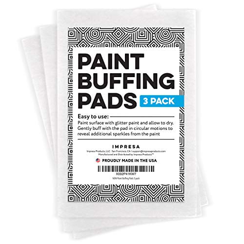 Impresa 3-Pack XL Paint Buffing Pads for Glitter Wall Paint - Made in USA, Size: One size, White