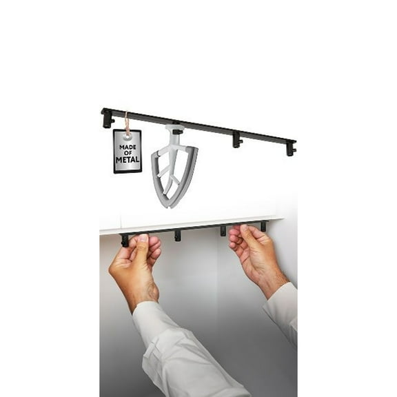 IMPRESA Metal Stand Mixer Attachment Organizer - 13" L x 0.75" W x 1" D, Black Iron - Mixing Blade Holder for Beaters, Dough Hooks & Whips - Compatible with KitchenAid Mixer Attachments