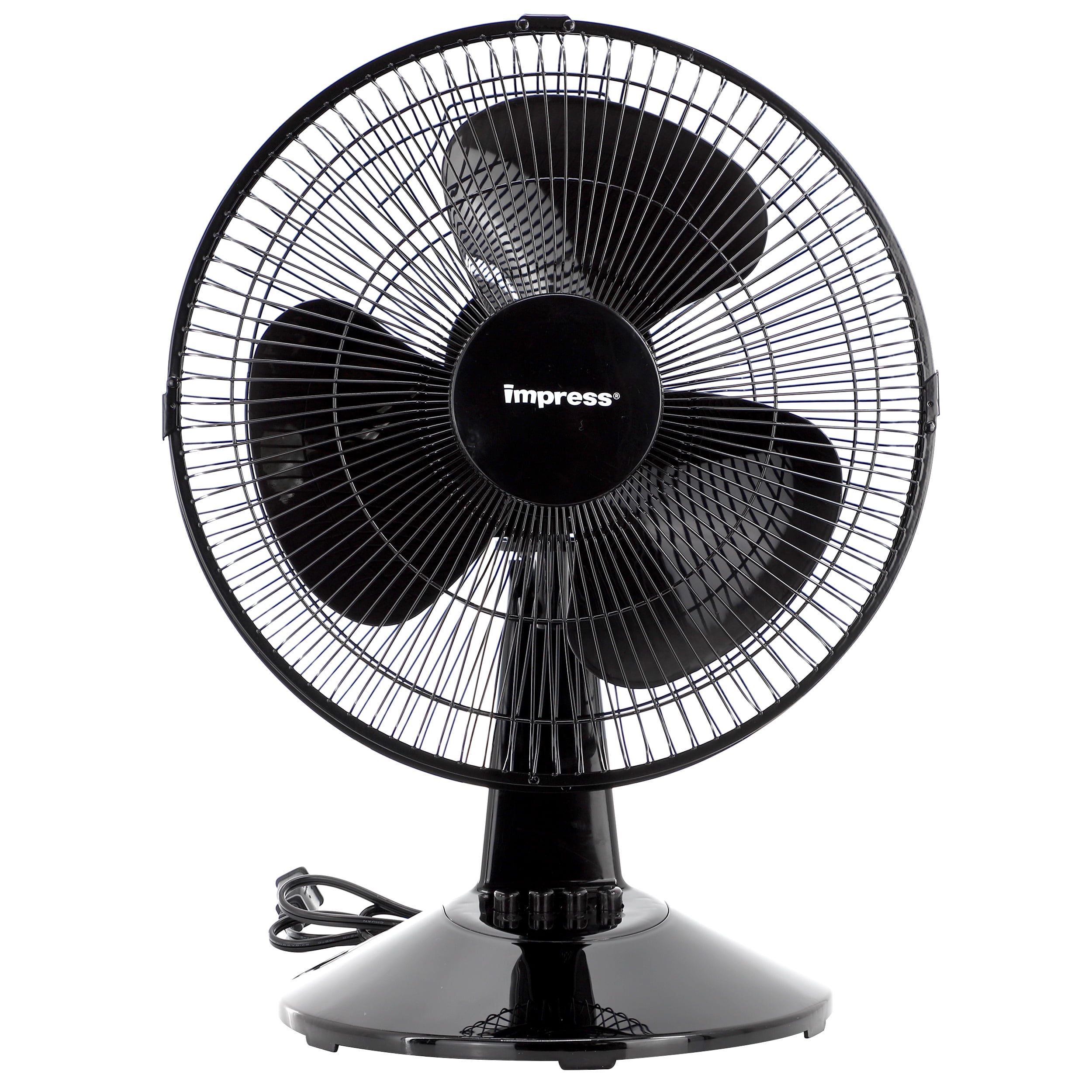 ずとまよElectric Fan Blouson Black Impress 12 Inch 3 Speed Oscillating Table Fan in Black - Walmart.com