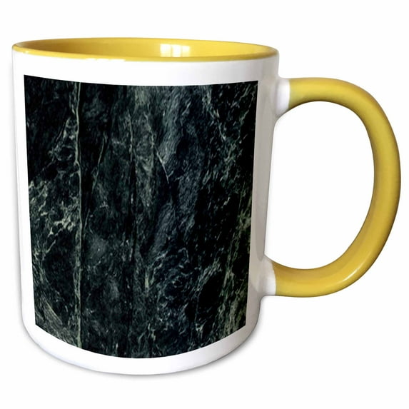 3drose, Impress Green Marble Print, 15oz Two-tone Yellow Mug