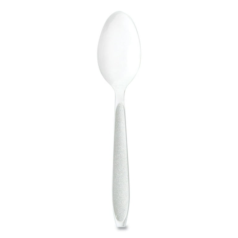 Mediumweight Polystyrene Cutlery, Teaspoon, White, 10 Boxes of 100/Carton