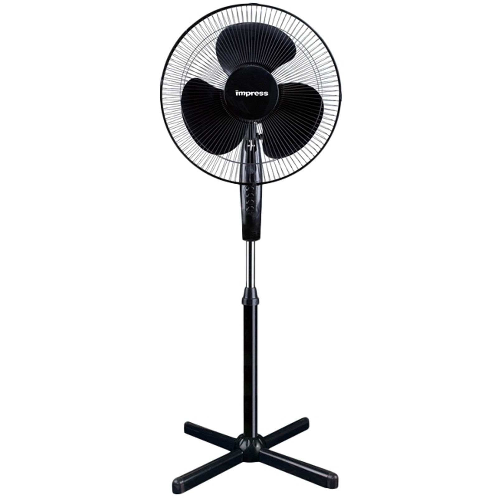 Impress IM-725B 16 in. Oscillating Stand Fan, black