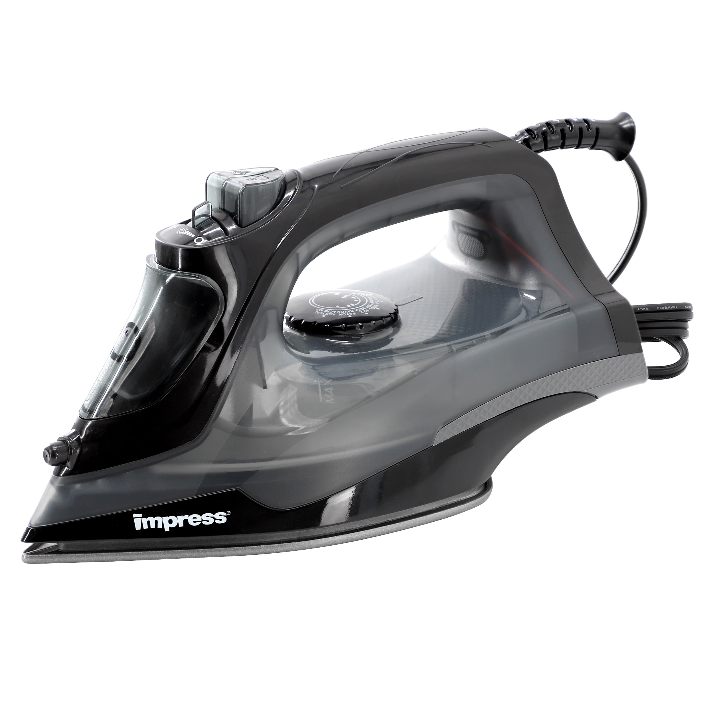 Impress Black Mid-Sized Steam and Dry Iron with Auto-Shutoff