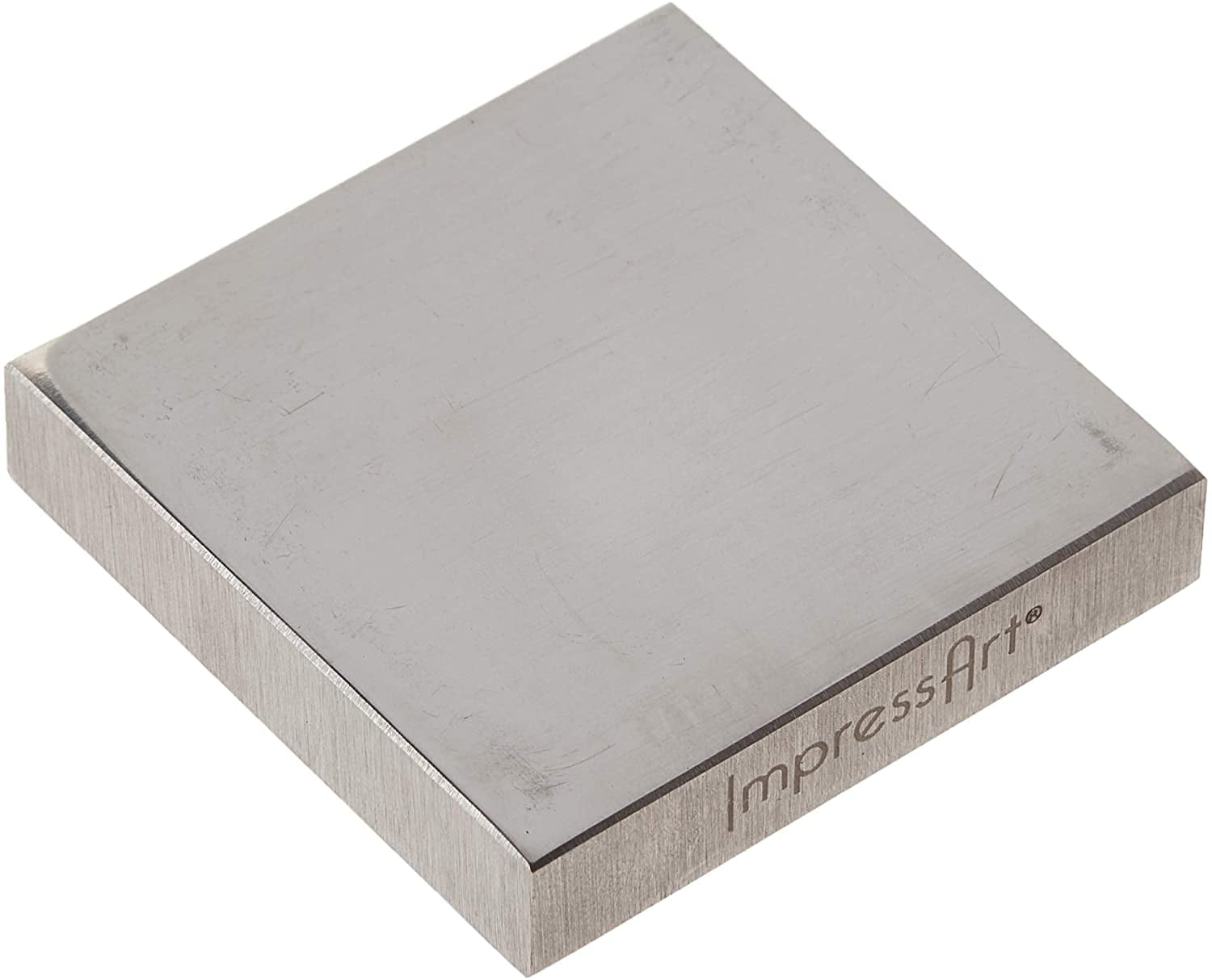 ImpressArt - Solid Steel Bench Block with Rubber Feet, 2 x 2-inch