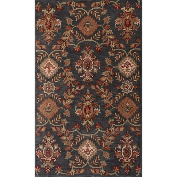 Impressa 01 8X11 Charcoal Handtufted Wool Area Rug
