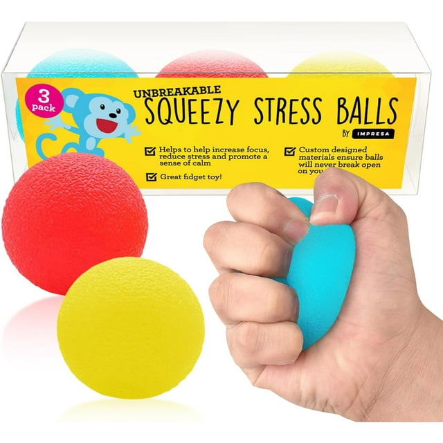 Impressa Products Squishy Stress Relief Balls (3pack) Tear