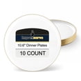 thumbnail image 1 of Impresserve 10" Edge Collection White Disposable Plastic Plates with Gold Rim - 10 Count, 1 of 8